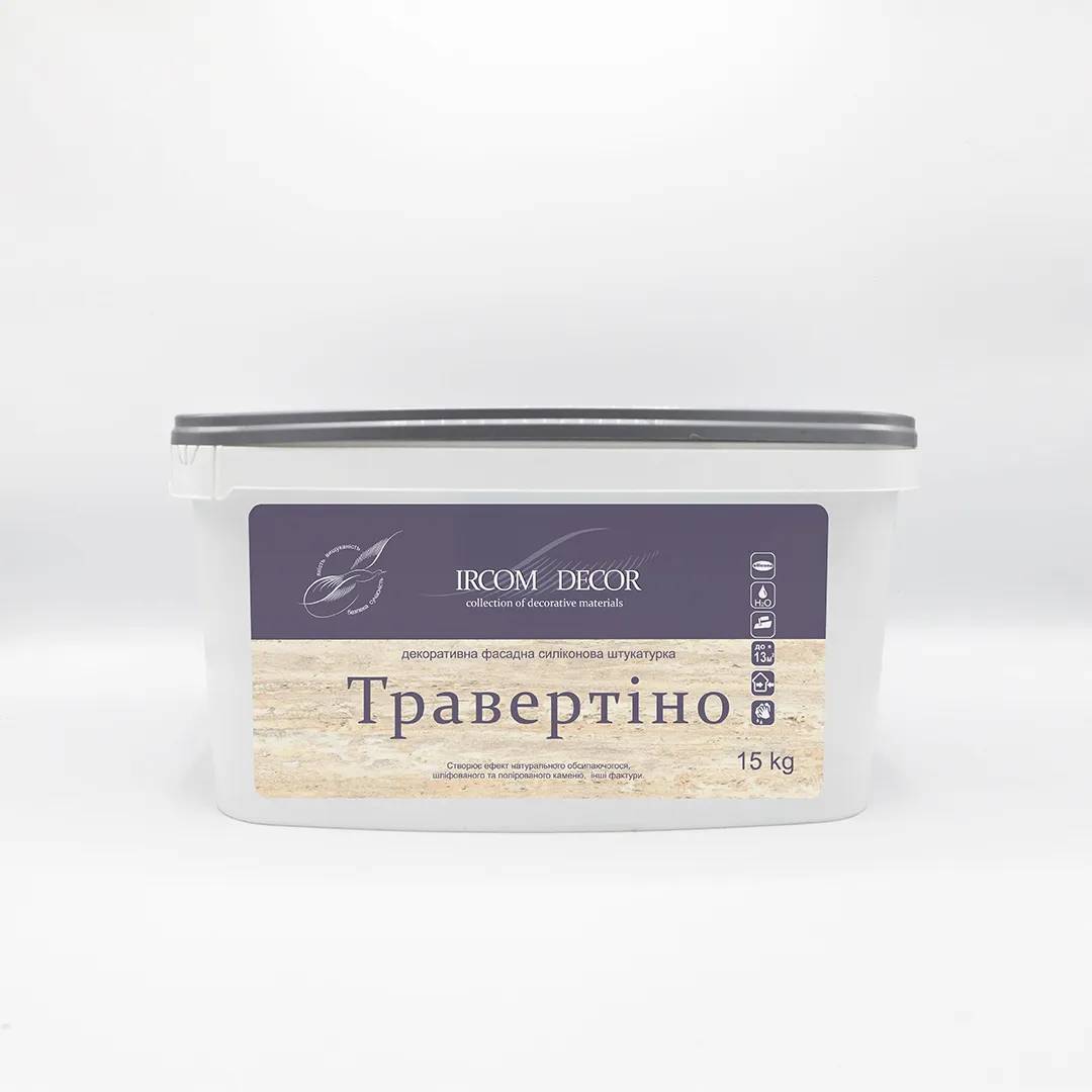 Декоративна штукатурка Ircom Decor Травертіно ІР-59 Travertino, 15 кг, білий - 451741