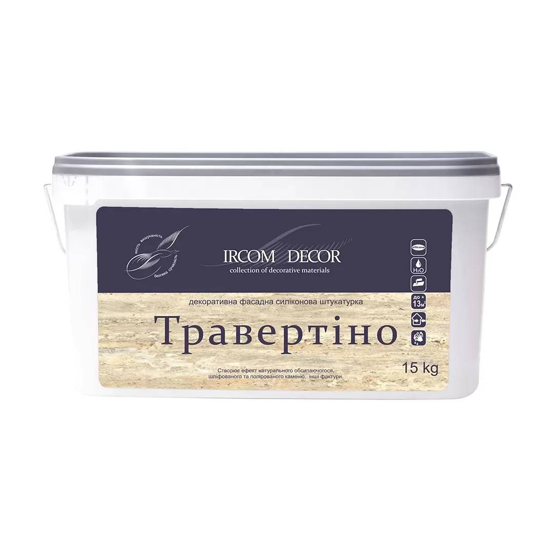 Декоративная штукатурка Ircom Decor Травертино IP-59 Travertino, 25 кг, белый - 451743