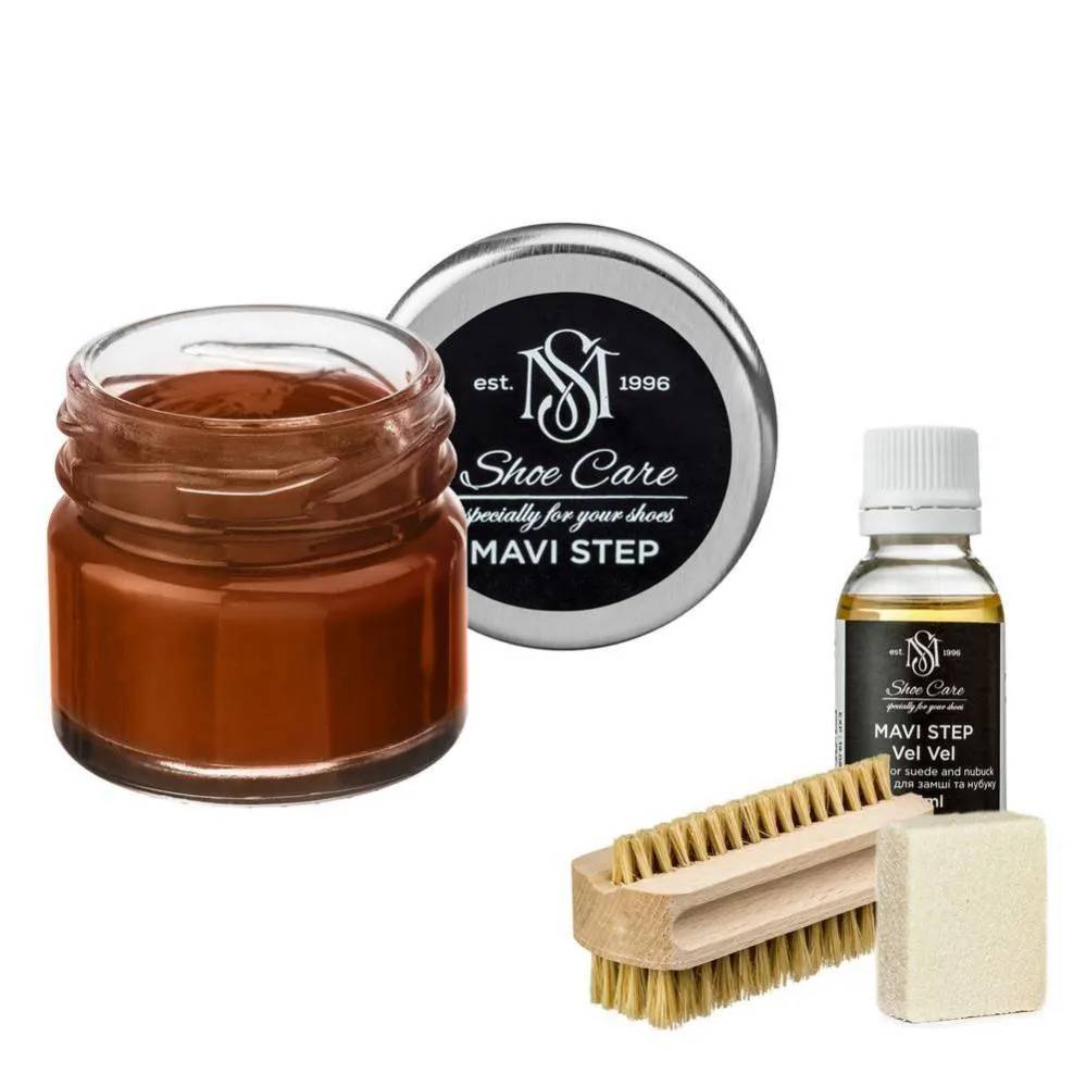Набір для догляду за взуттям із замші та нубуку MAVI STEP Aurora Kit 109 піщаний сіро-коричневий (AURORA/109) - 469091