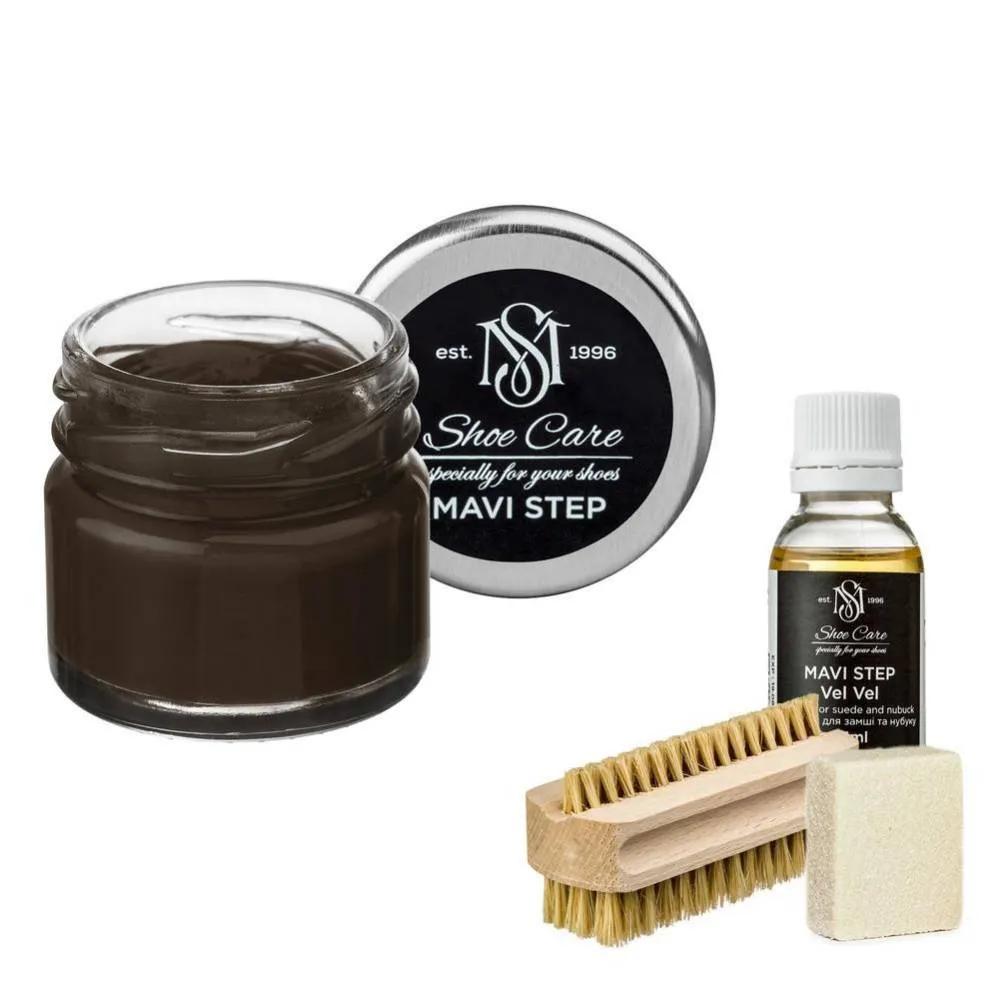 Набір для догляду за взуттям із замші та нубуку MAVI STEP Aurora Kit 106 темний червоно-коричневий (AURORA/106) - 469094
