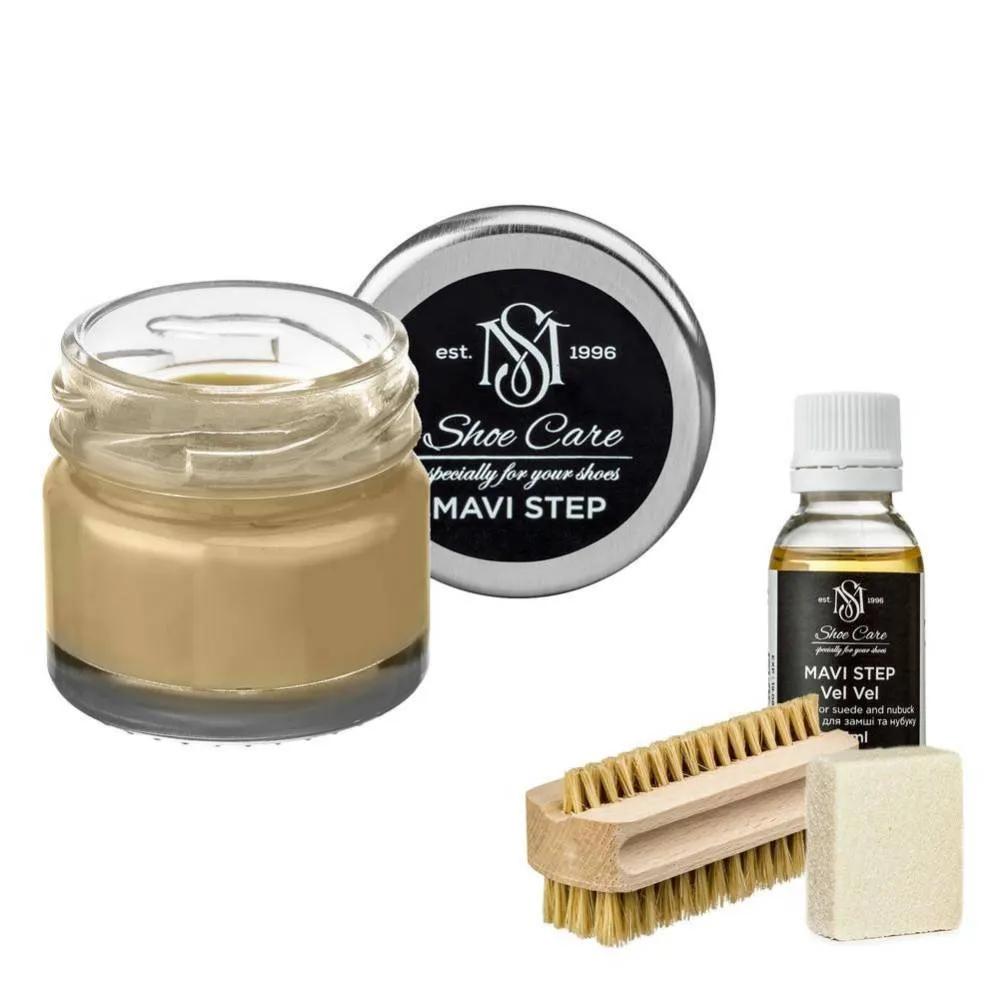 Набор для ухода за обувью из замши и нубука MAVI STEP Aurora Kit 104 серо-бежевый (AURORA/104) - 469096