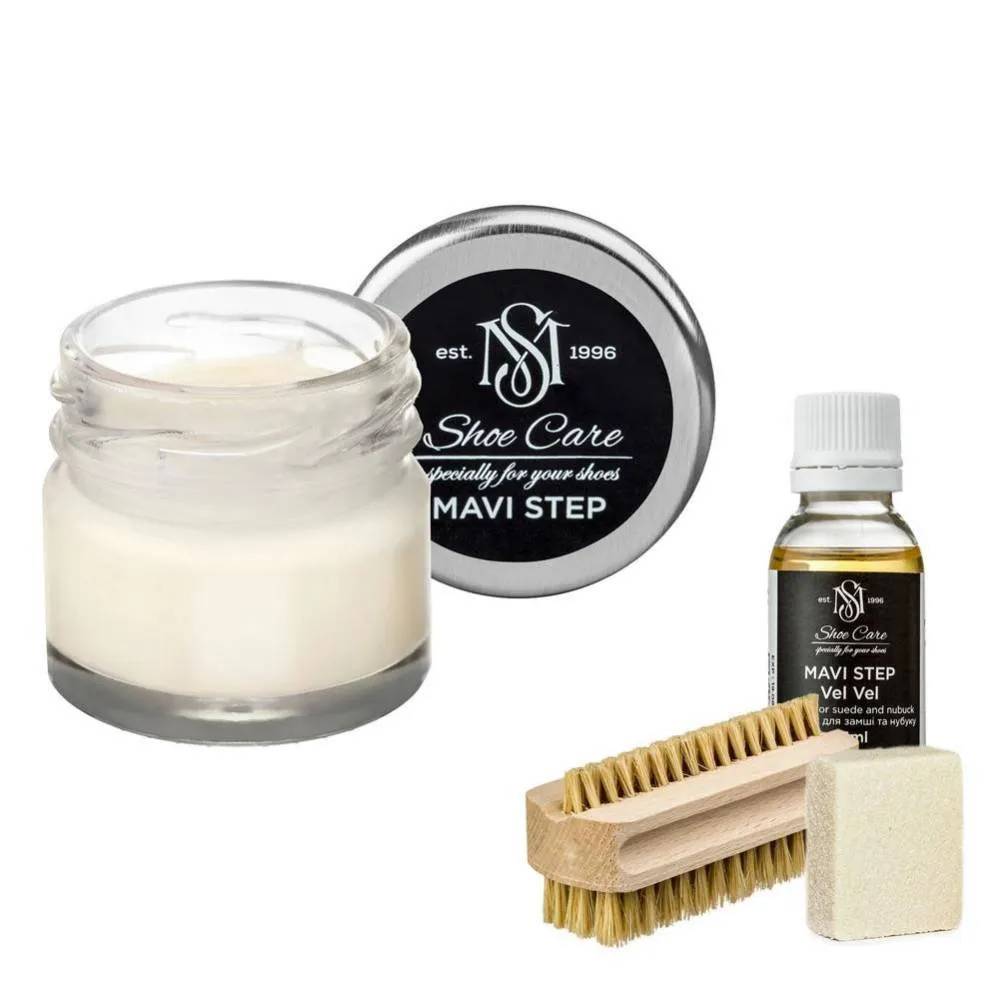 Набір для догляду за взуттям із замші та нубуку MAVI STEP Aurora Kit 153 яєчна шкаралупа (AURORA/153) - 469100
