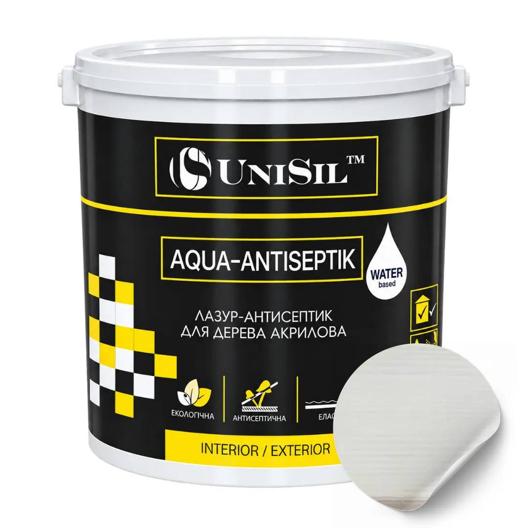 Лазур-антисептик акрилова для дерева UniSil Aqua-Antiseptik, білий, 2,5 л - 491824