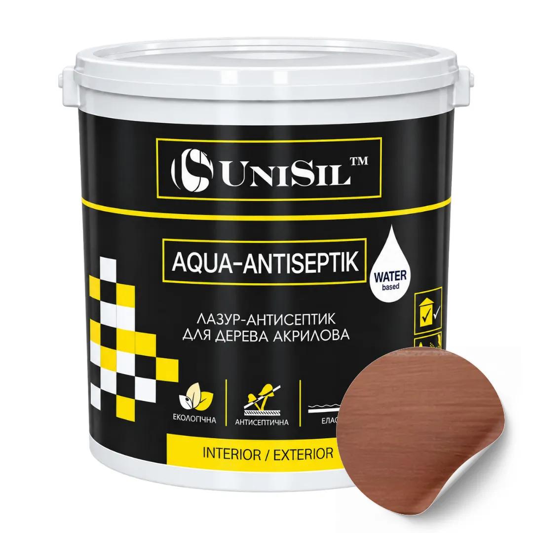 Лазур-антисептик акрилова для дерева UniSil Aqua-Antiseptik, махагон, 10 л - 491834