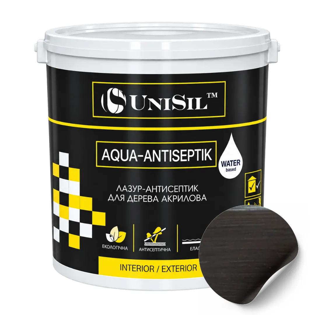 Лазур-антисептик акрилова для дерева UniSil Aqua-Antiseptik, графіт, 0,75 л - 491850