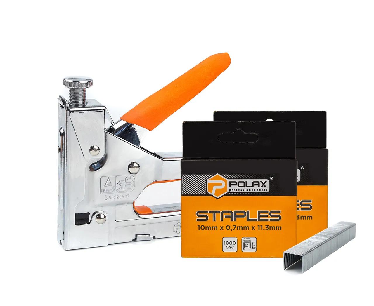 Набір кріпильний Polax степлер хромовий і скоби 10 мм (227-09) - 491882