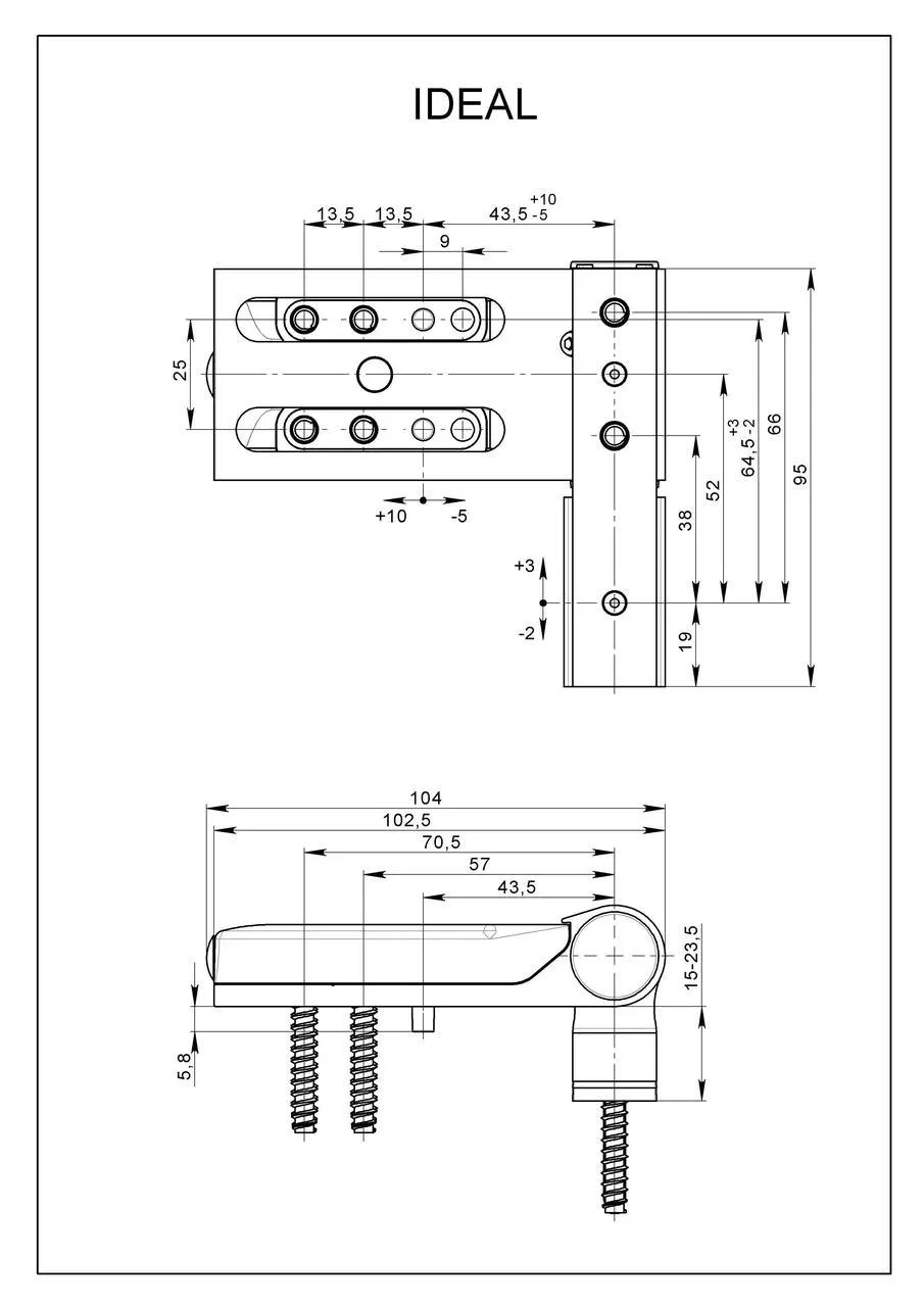 Петля дверная для пвх дверей универсальная IDEAL Ral 9016 наплав 15-23,5 Белая - 493149
