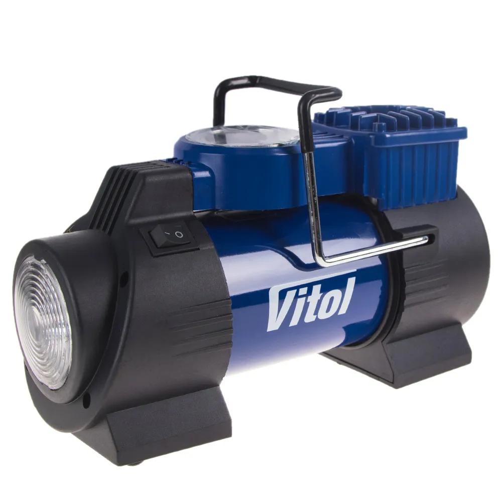 Компресор автомобільний VITOL K-60 12В 15А 150 psi 40 л/хв, вбудований ліхтар, живлення від прикурювача, арт. K-60 - 493949