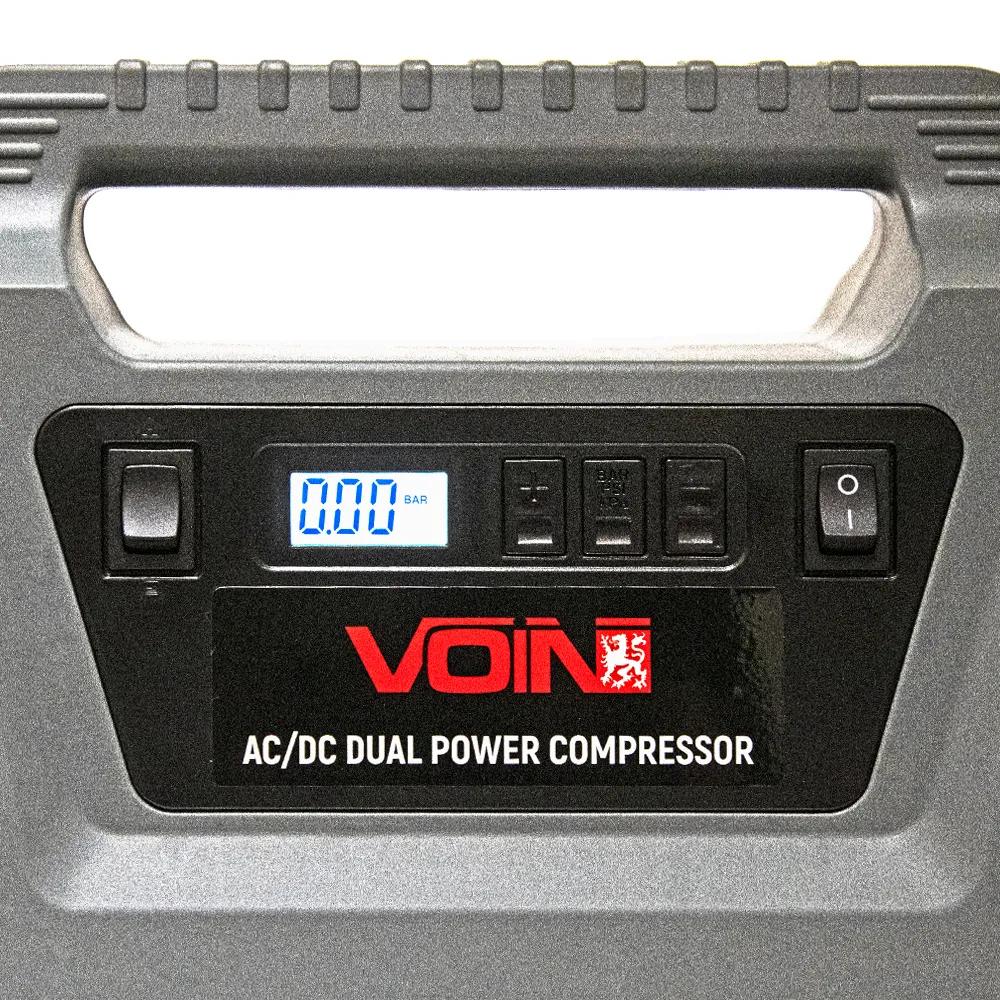 Компресор автомобільний VOIN VC-220 AC 220В / DC 12В, 10А 116 psi 25 л/хв, цифровий манометр, автостоп, арт. VC-220 AC /DC - 494004
