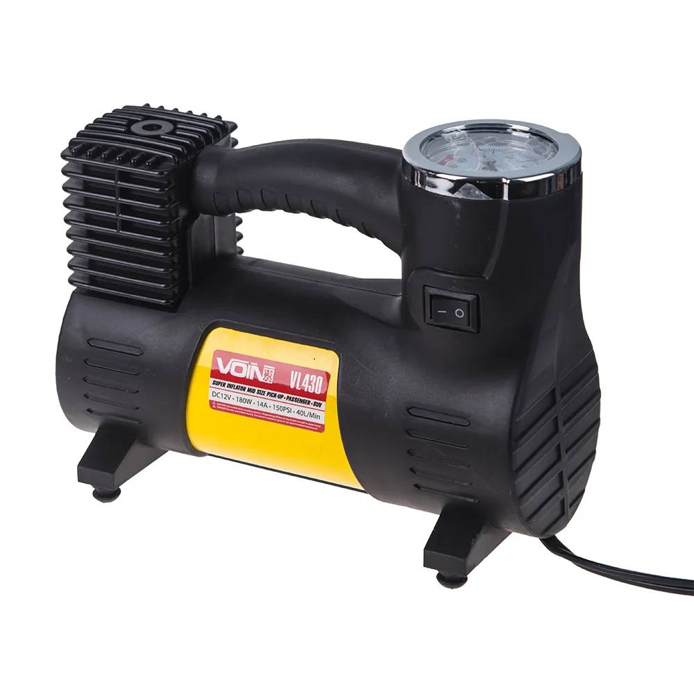 Компресор автомобільний VOIN VL-430 12В 14А 150 psi 40 л/хв, прикурювач + перехідник на клеми, арт. VL-430 - 494005
