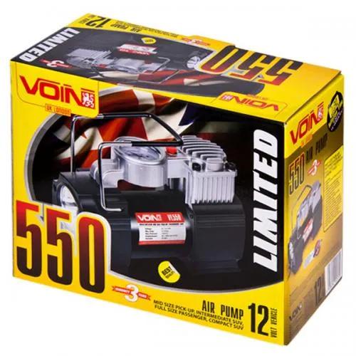 Компресор автомобільний VOIN VL-550 12В 15А 150 psi 40 л/хв, дефлятор, ліхтар, прикурювач + перехідник на клеми, арт. VL-550 - 494034