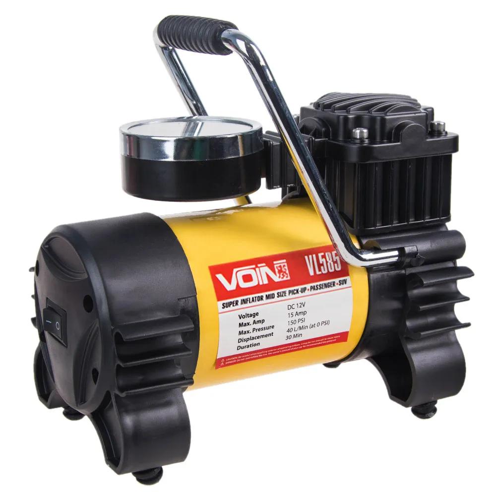 Компресор автомобільний VOIN VL-585 12В 15А 150 psi 40 л/хв, прикурювач + перехідник на клеми, арт. VL-585 - 494048