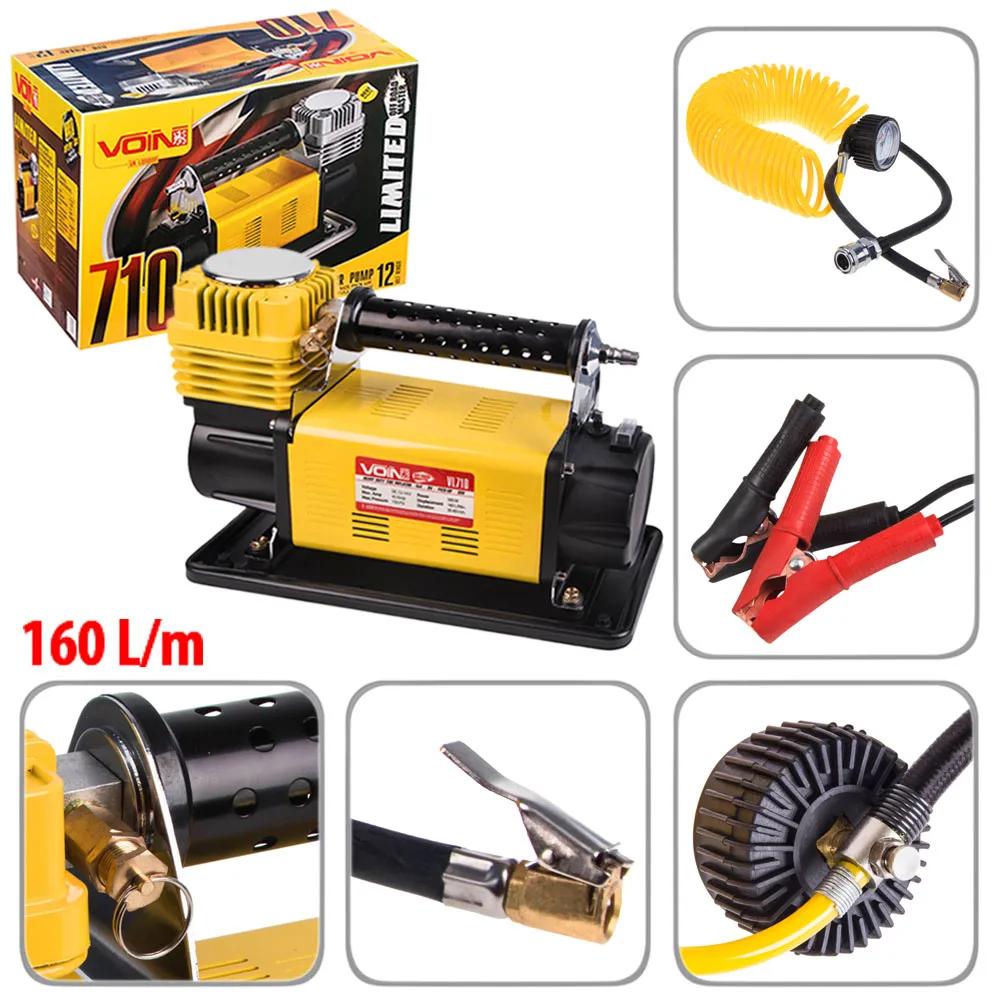 Компресор автомобільний VOIN VL-710 OFF ROAD MASTER 12В 45А 150 psi 160 л/хв, манометр з дефлятором, клеми АКБ, арт. VL-710 - 494067