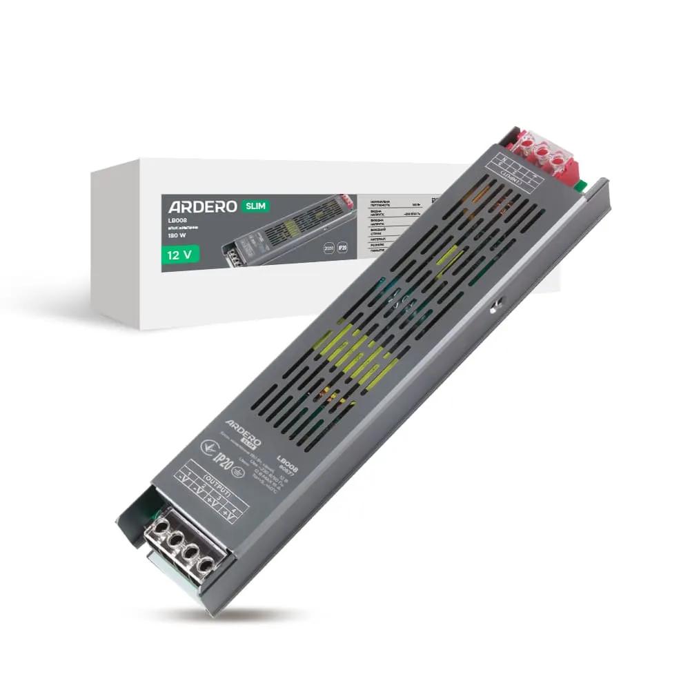 Блок живлення для LED стрічки Ardero LB008 12В 180Вт - 494393
