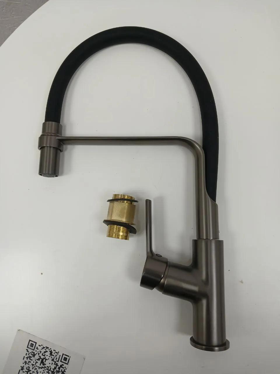 Кухонний змішувач VALESO BQ566 гнучкий PVD чорний - 498366
