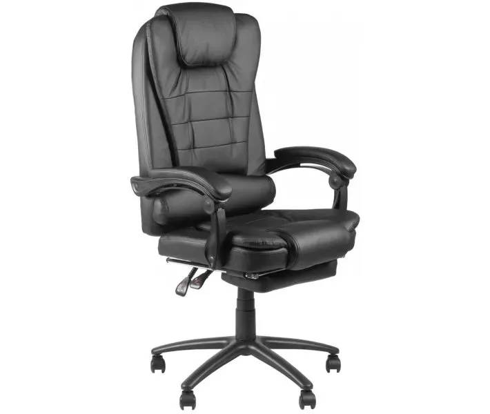 Офісне крісло Barsky Freelance Leather Black ергономічне з підставкою для ніг (BFR-01) - 507236