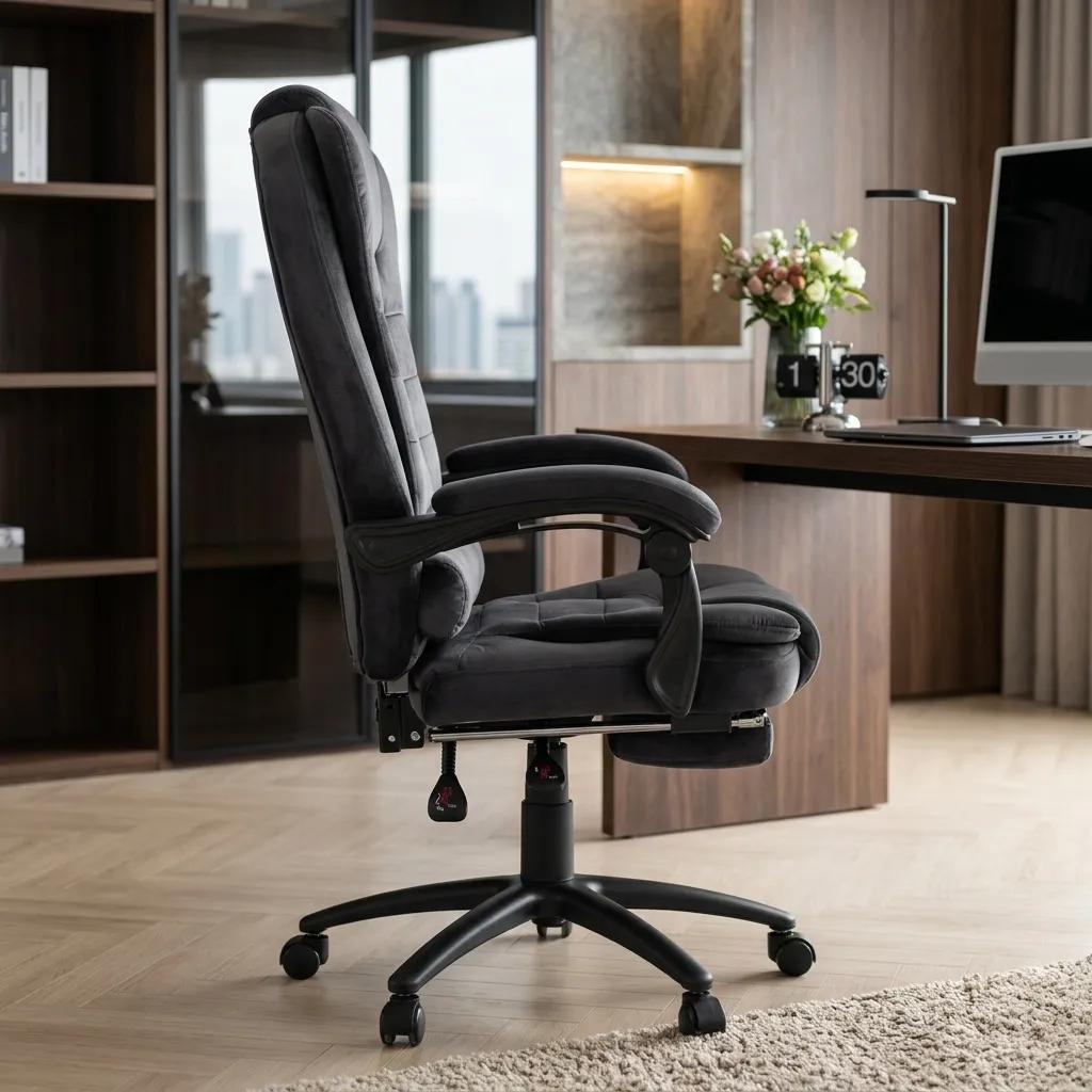 Офісне крісло Barsky Freelance Microfiber Black ергономічне з підніжкою (BFR-02) - 507244