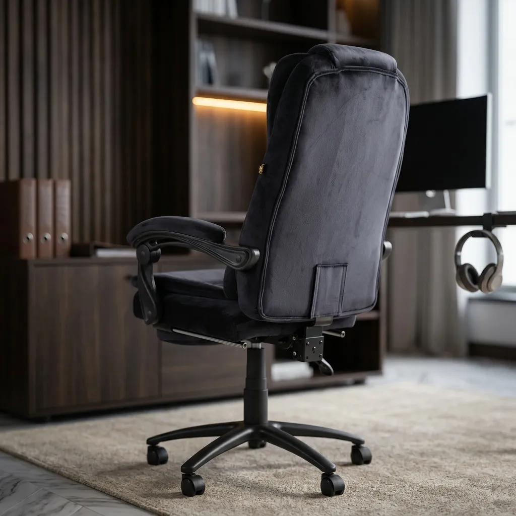 Офісне крісло Barsky Freelance Microfiber Black ергономічне з підніжкою (BFR-02) - 507245