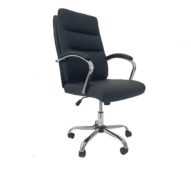 Офісне крісло Barsky Office Soft Leather Black ергономічне з підголівником (BOS-01) - 507314