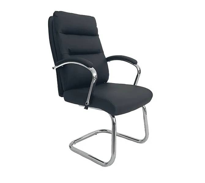 Офісне крісло Barsky Office Soft Leather Black ергономічне на полозах (BOS-01run) - 507320
