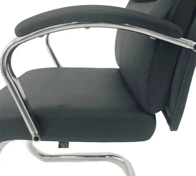 Офісне крісло Barsky Office Soft Leather Black ергономічне на полозах (BOS-01run) - 507325
