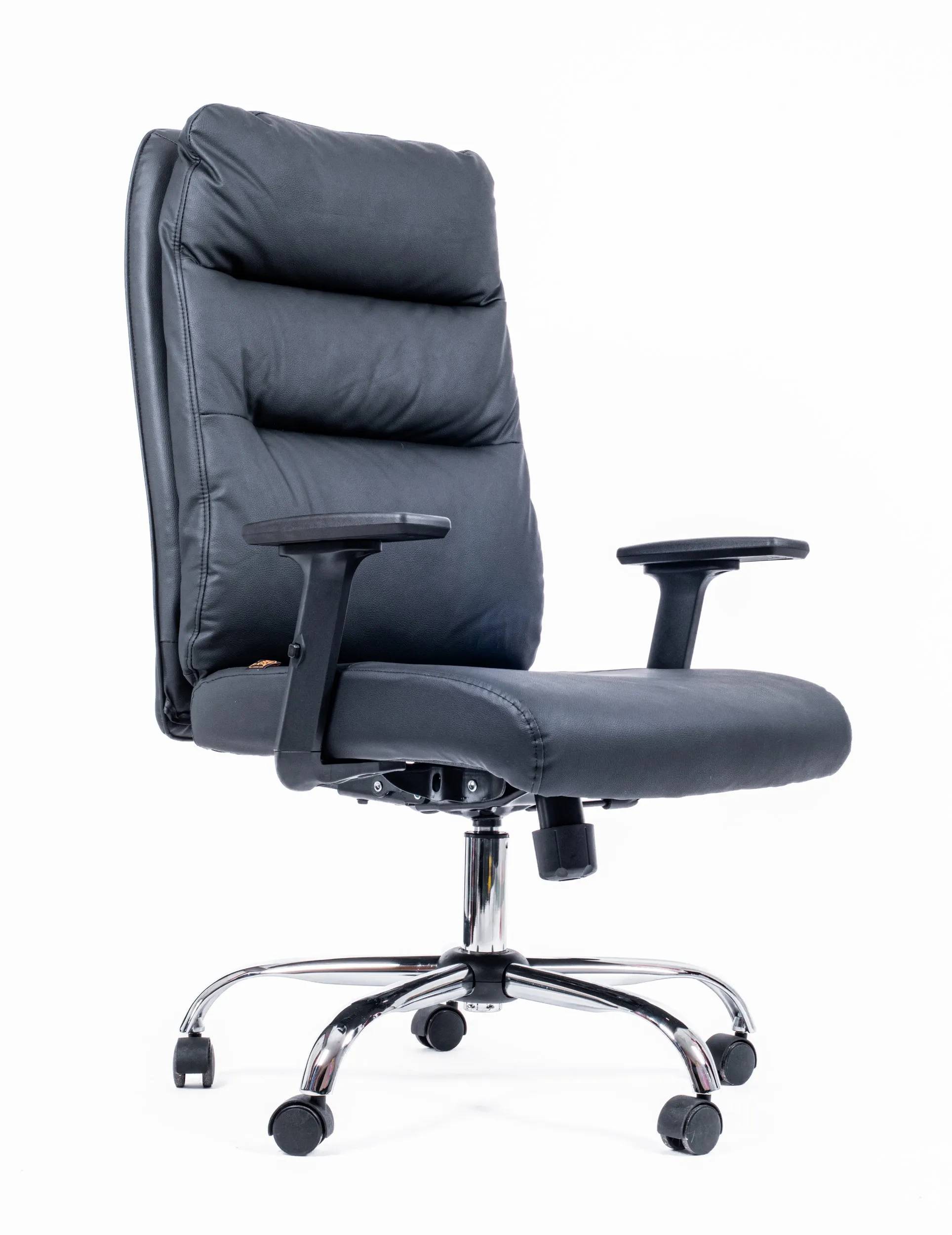 Офісне крісло Barsky Office Soft Leather Syn Black ергономічне з 3D підлокітниками (BOS-03) - 507326