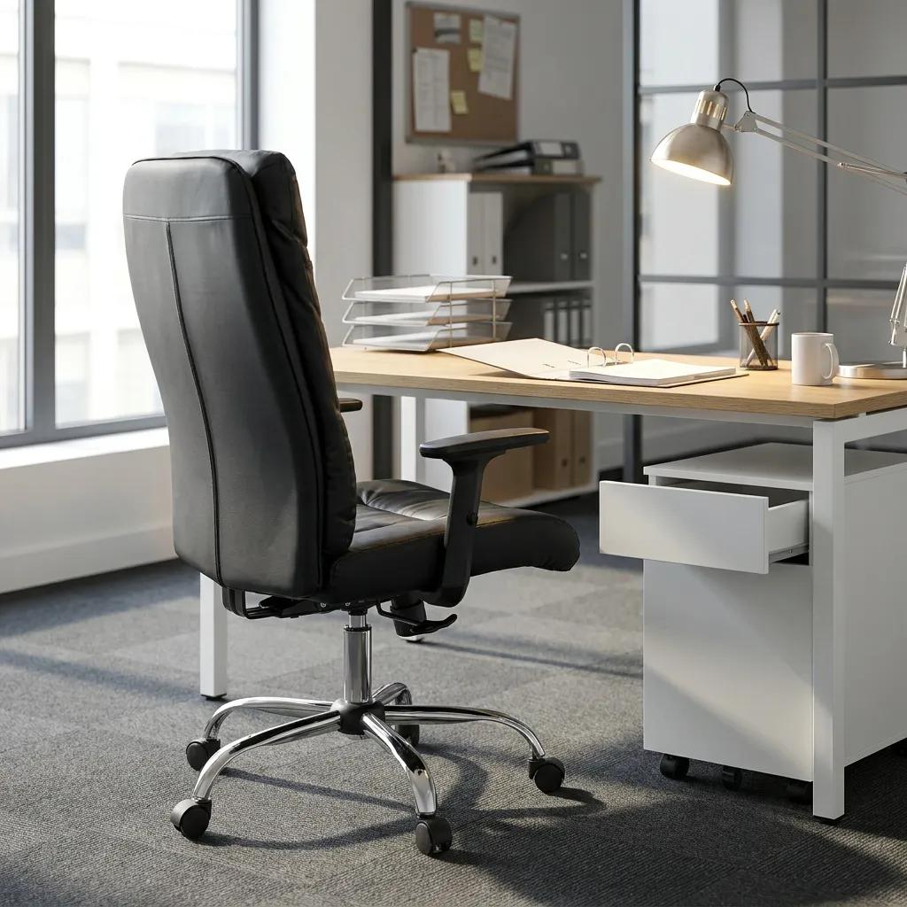 Офісне крісло Barsky Office Soft Leather Syn Black ергономічне з 3D підлокітниками (BOS-03) - 507328