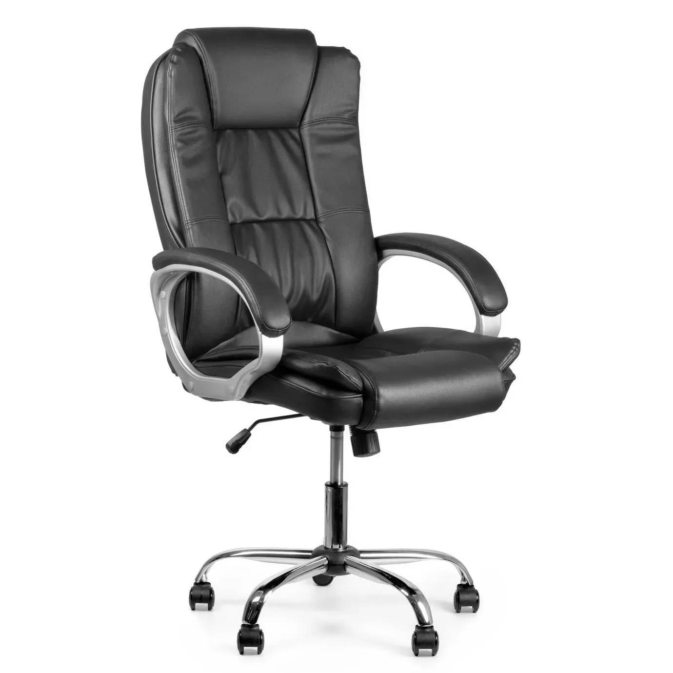 Офісне крісло Barsky Soft Leather Black ергономічне з підголівником (Soft-01) - 507410