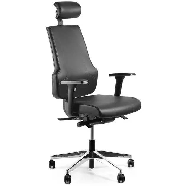 Офісне крісло Barsky StandUp Leather Black ергономічне з підголівником (ST-01_Leather) - 507449
