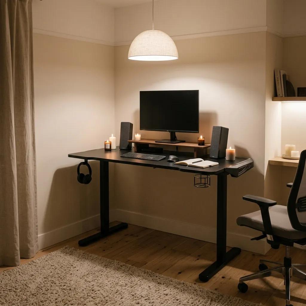 Комп'ютерний стіл Barsky StandUp Game RGB-LED 1200х600 з регулюванням висоти (BST-01led) - 507505