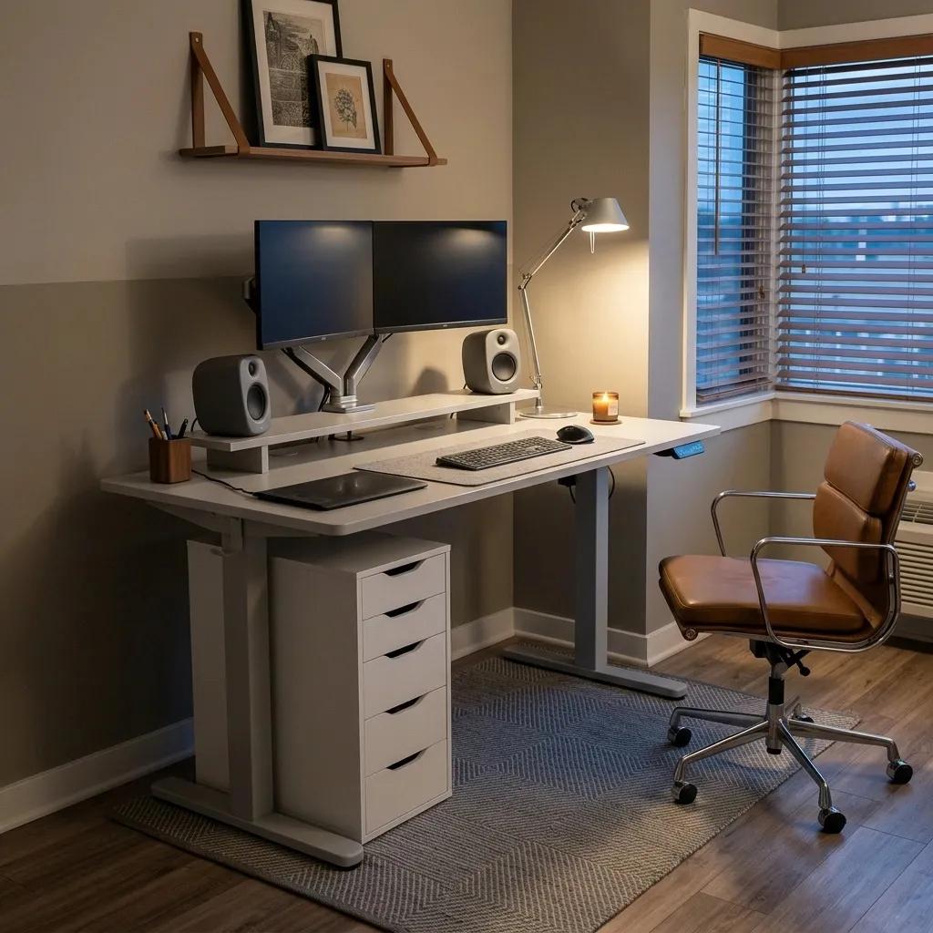 Комп'ютерний стіл Barsky StandUp White 1200х600 з регулюванням і пам'яттю висоти (BST-02) - 507513