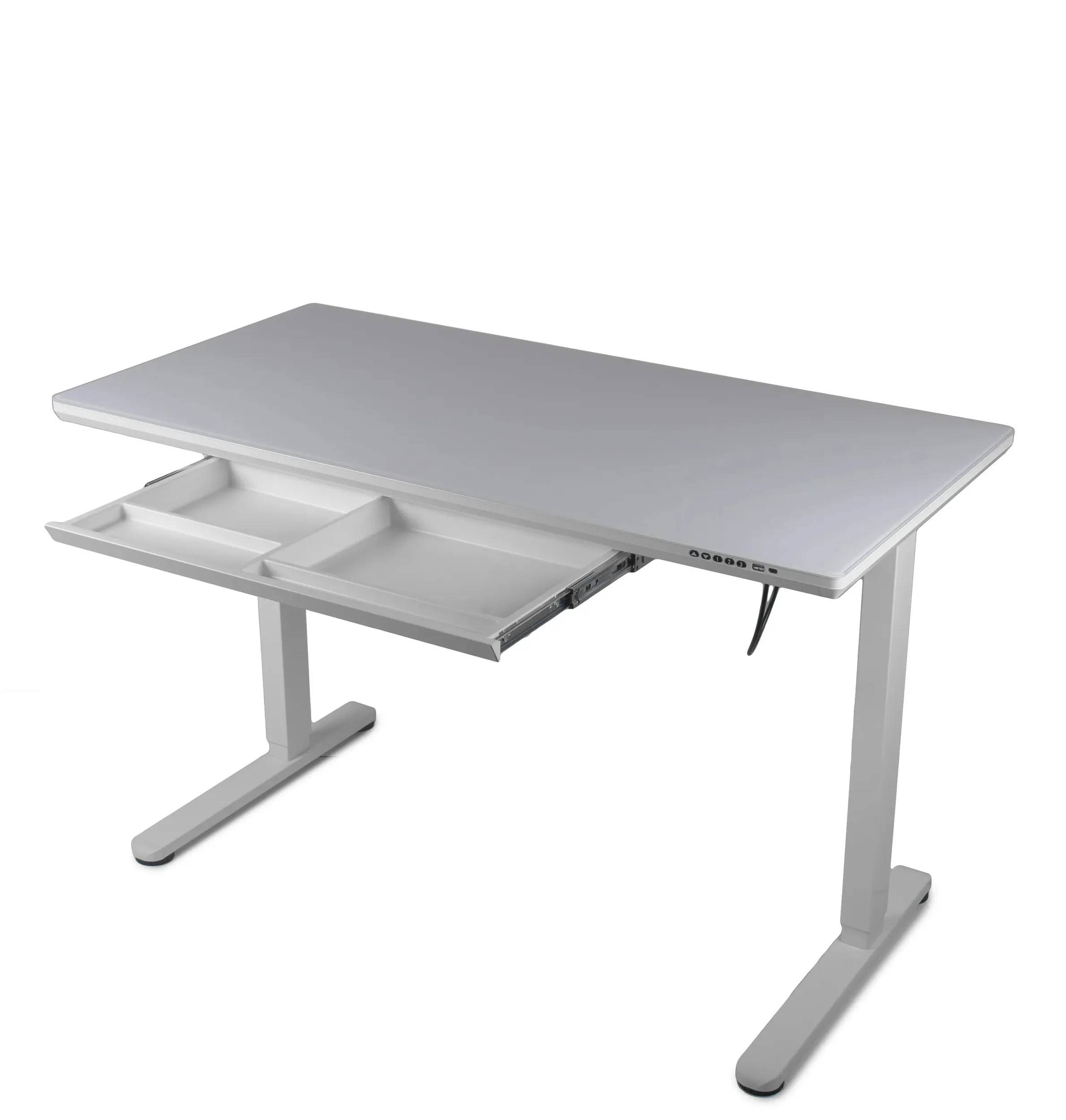 Комп'ютерний стіл Barsky StandUp white glass 1200х600 з регулюванням висоти (BST-12new) - 507523