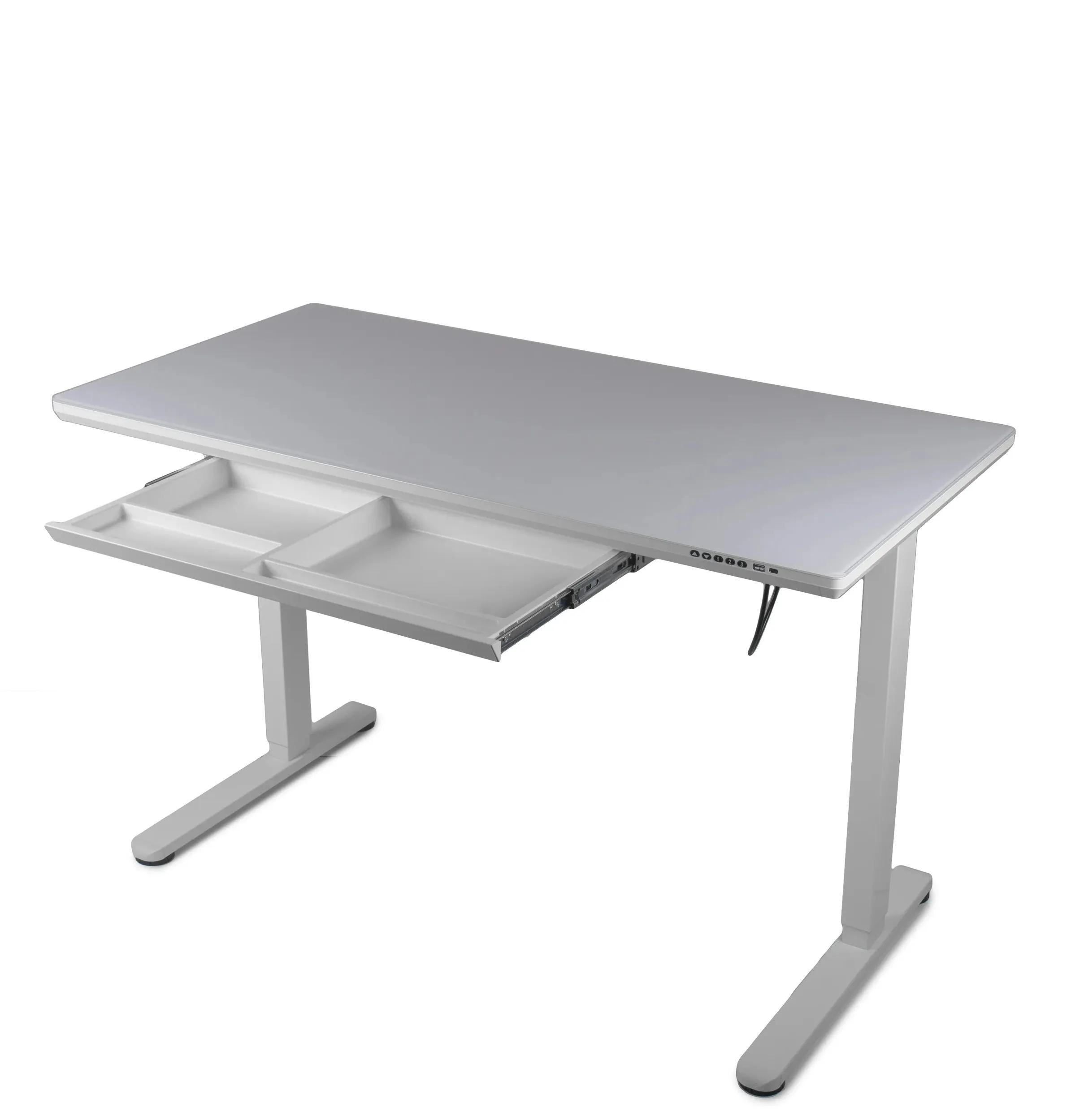 Комп'ютерний стіл Barsky StandUp white glass 1200х600 з регулюванням висоти (BST-12new) - 507523