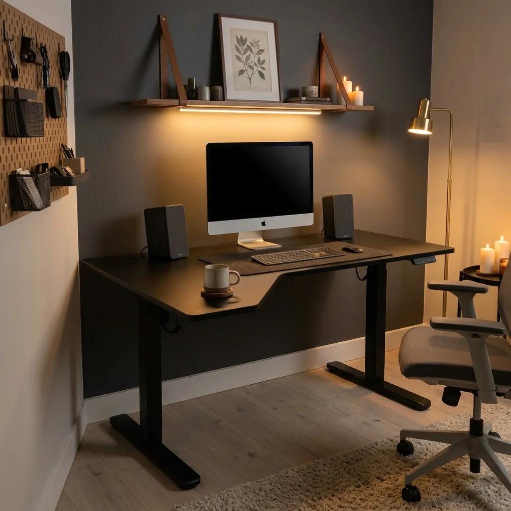 Комп'ютерний стіл Barsky StandUp Corner Black 1450х850 з регулюванням висоти (BSTc-01) - 507534