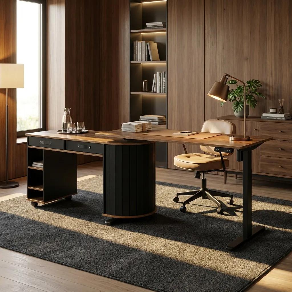 Комп'ютерний стіл Barsky StandUp Loft Brown-Black 1400х600 з регулюванням висоти (BSTLc-01) - 507560