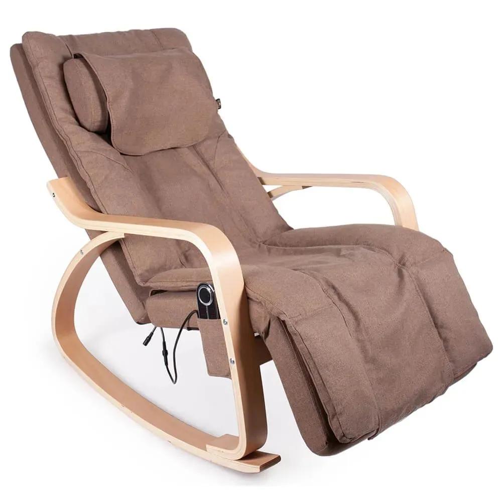Масажне крісло-гойдалка Barsky VR Massage Beige ергономічне з підігрівом спини (VRM-02) - 507640