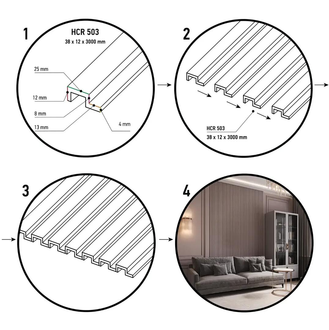 Декоративна рейка 70x12x2000 мм Grand Decor HCR 506, дюрополімер - 540871