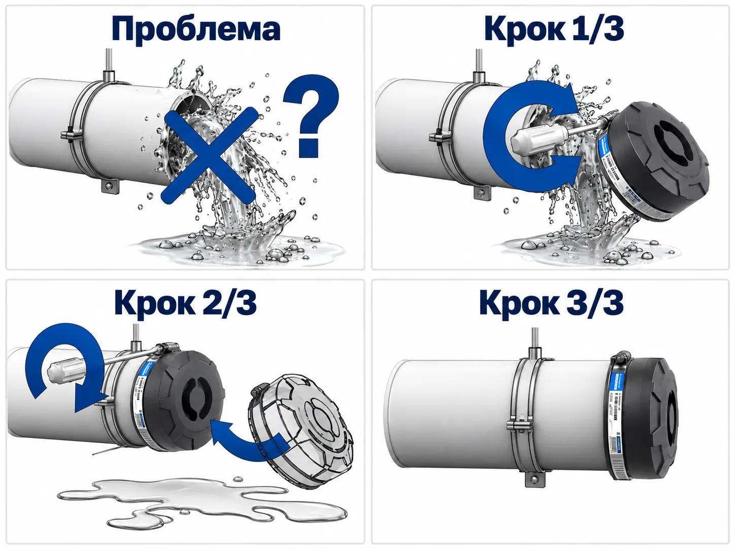 Зовнішня заглушка для труб CRASSUS CEC 036, 28–36 мм, EPDM/V2A, до 0,6 бар - 547420