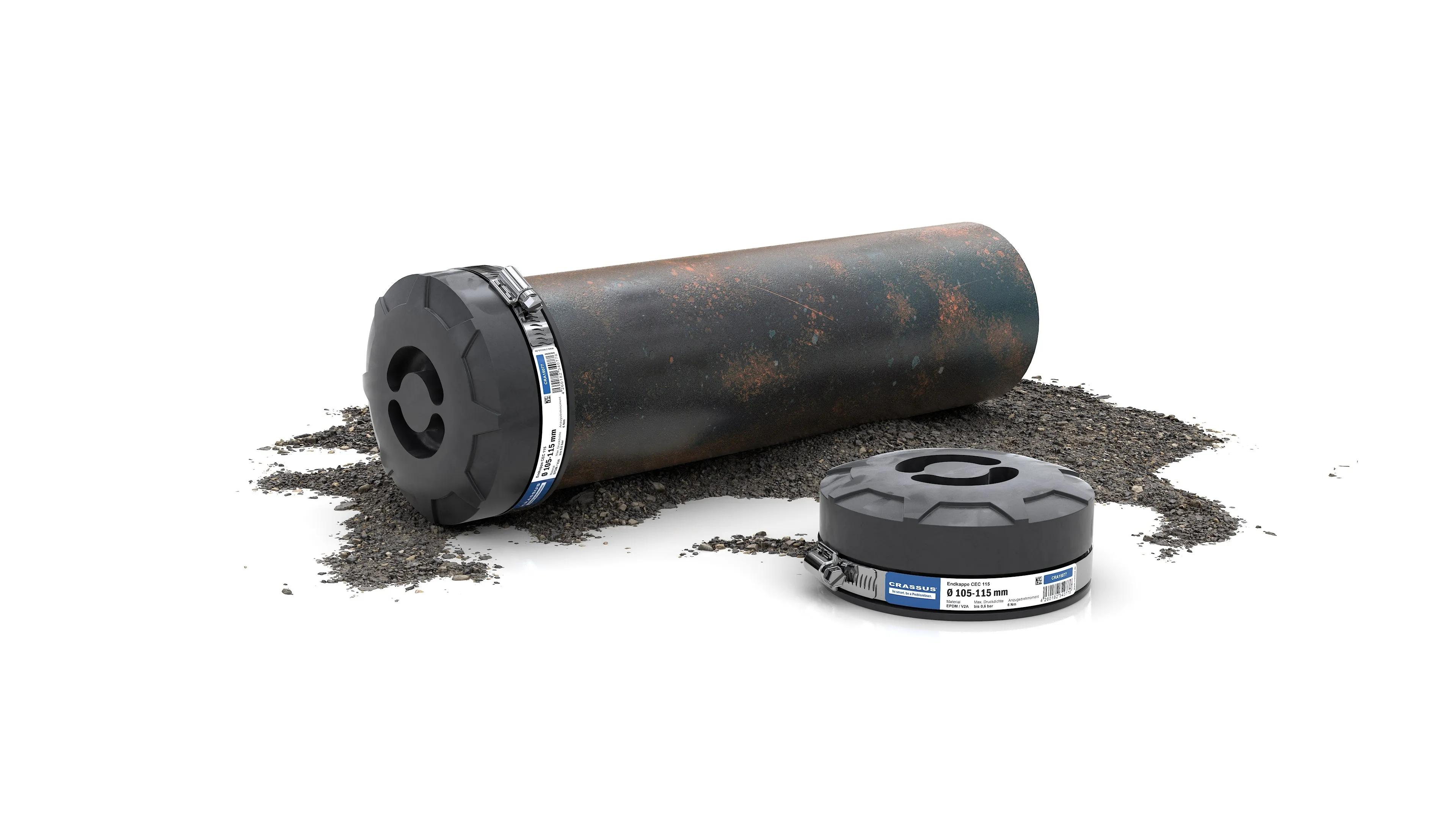 Зовнішня заглушка для труб CRASSUS CEC 045, 37–45 мм, EPDM/V2A, до 0,6 бар - 547425