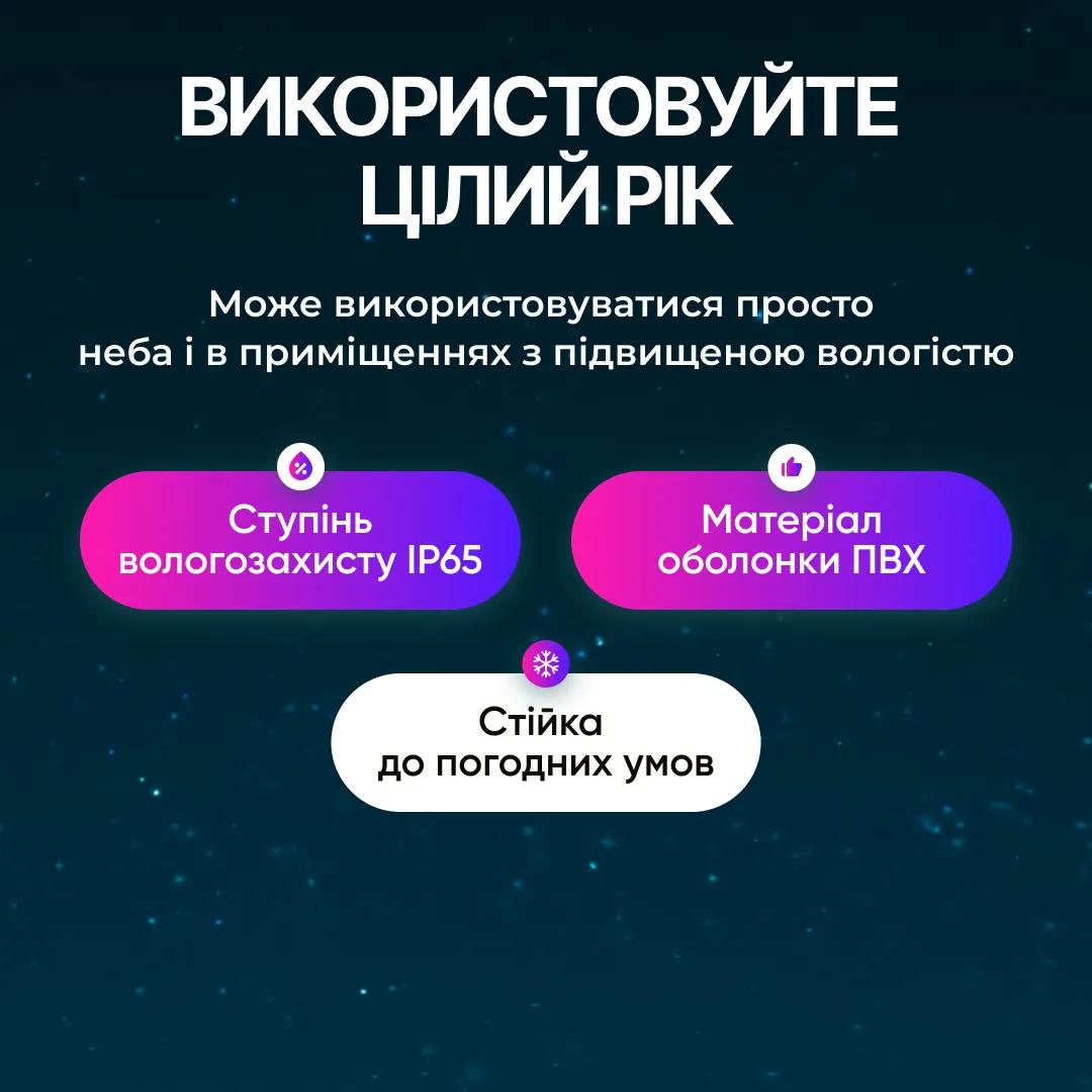 Гирлянда Нитка уличная 300 LED 30 м от сети белая нить, мультиколор - 564951
