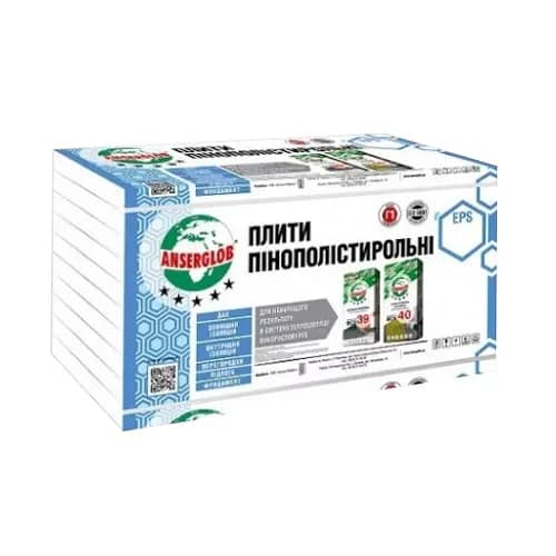 Пенопласт EPS-40 Anserglob 10 кг/м.куб 10 см (1 х 1 м) - 66885